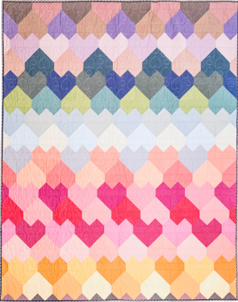 Sweetheart Medley Quilt Pattern – Fat Quarter Version- Paper Pattern - By Sweet Potato Quilts