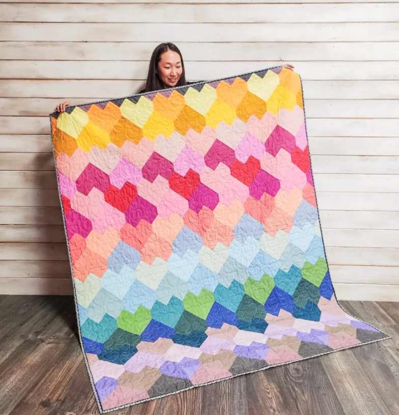 Sweetheart Medley Quilt Pattern – Fat Quarter Version- Paper Pattern - By Sweet Potato Quilts