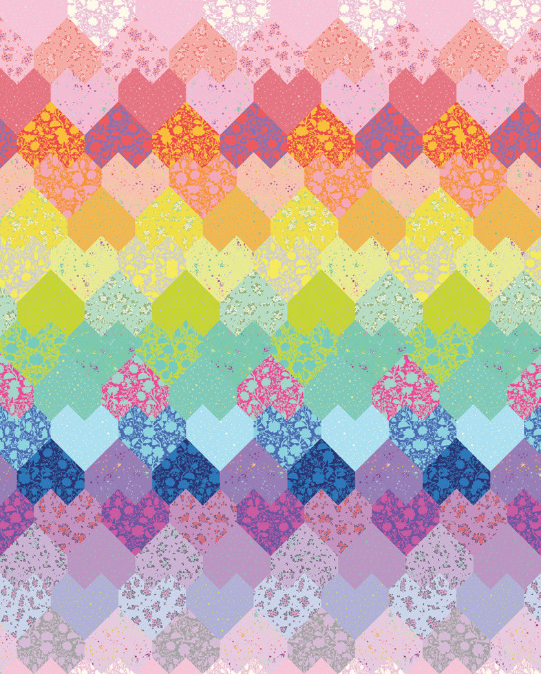 Sweetheart Medley Quilt Pattern – Fat Quarter Version- Paper Pattern - By Sweet Potato Quilts