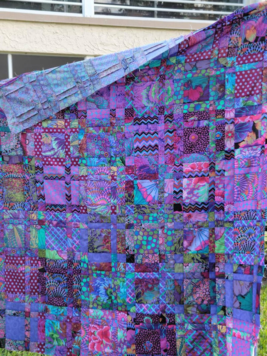 Tartan Quilt Kit – Amethyst Colorway 64" X 80" - Kaffe Fassett Collective Fabrics