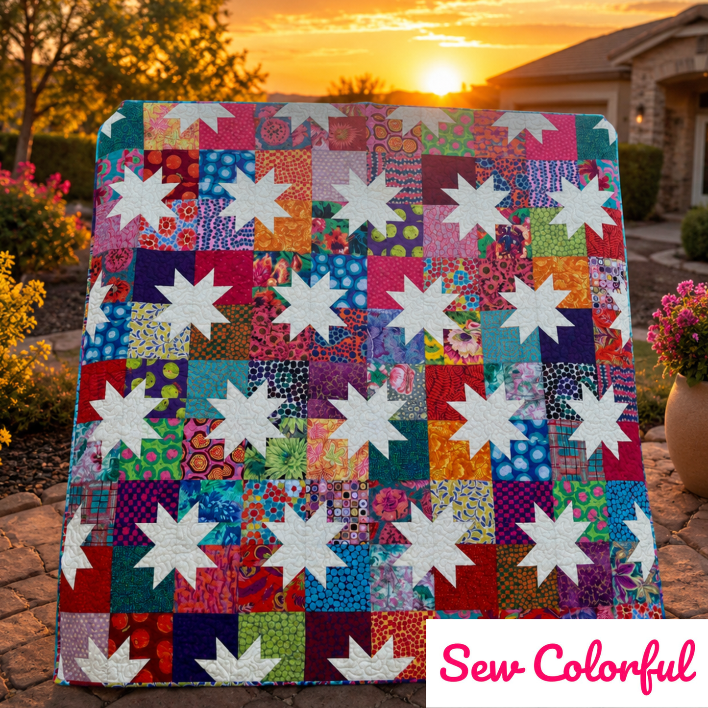 Star Pop Quilt Pattern - Paper Pattern - By Quilty Love