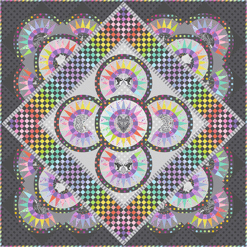 PRE-ORDER - Vibrant Night Quilt Kit | Graywork by Tula Pink-  KIT2QTTP.VIBRANT - Tula Pink - October 2025