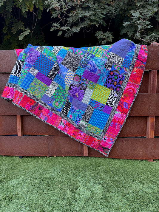 INVISIBLE BLOCK QUILT KIT 65.5"x 83" - Kaffe Fassett Collective fabrics