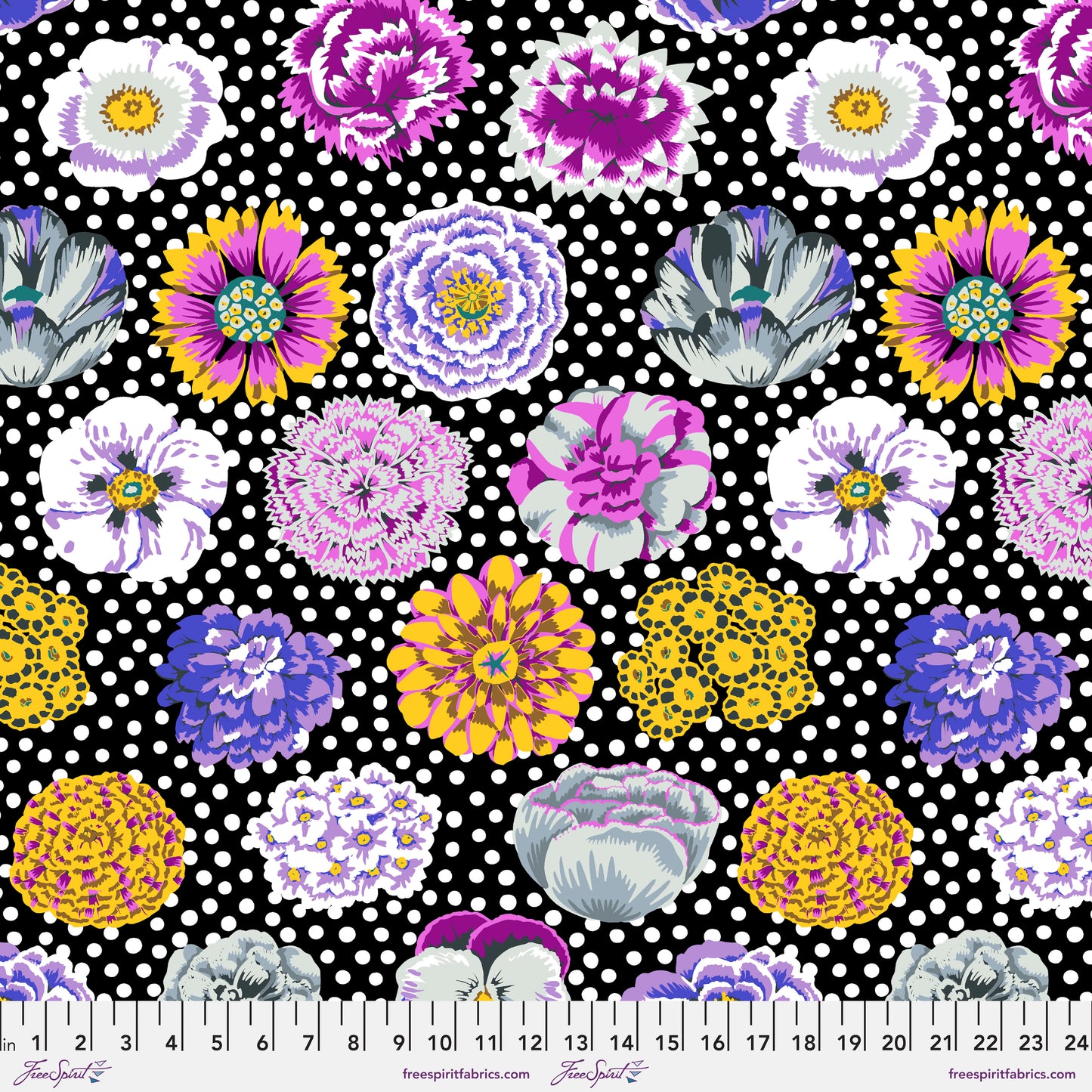 BIG BLOOMS BLACK PWGP091  Kaffe Fassett