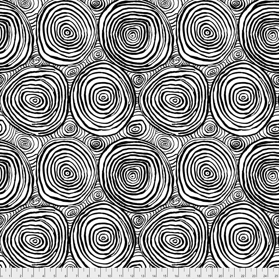 108" Wide ONION RINGS BLACK Sateen Cotton Backing Fabric Brandon Mably