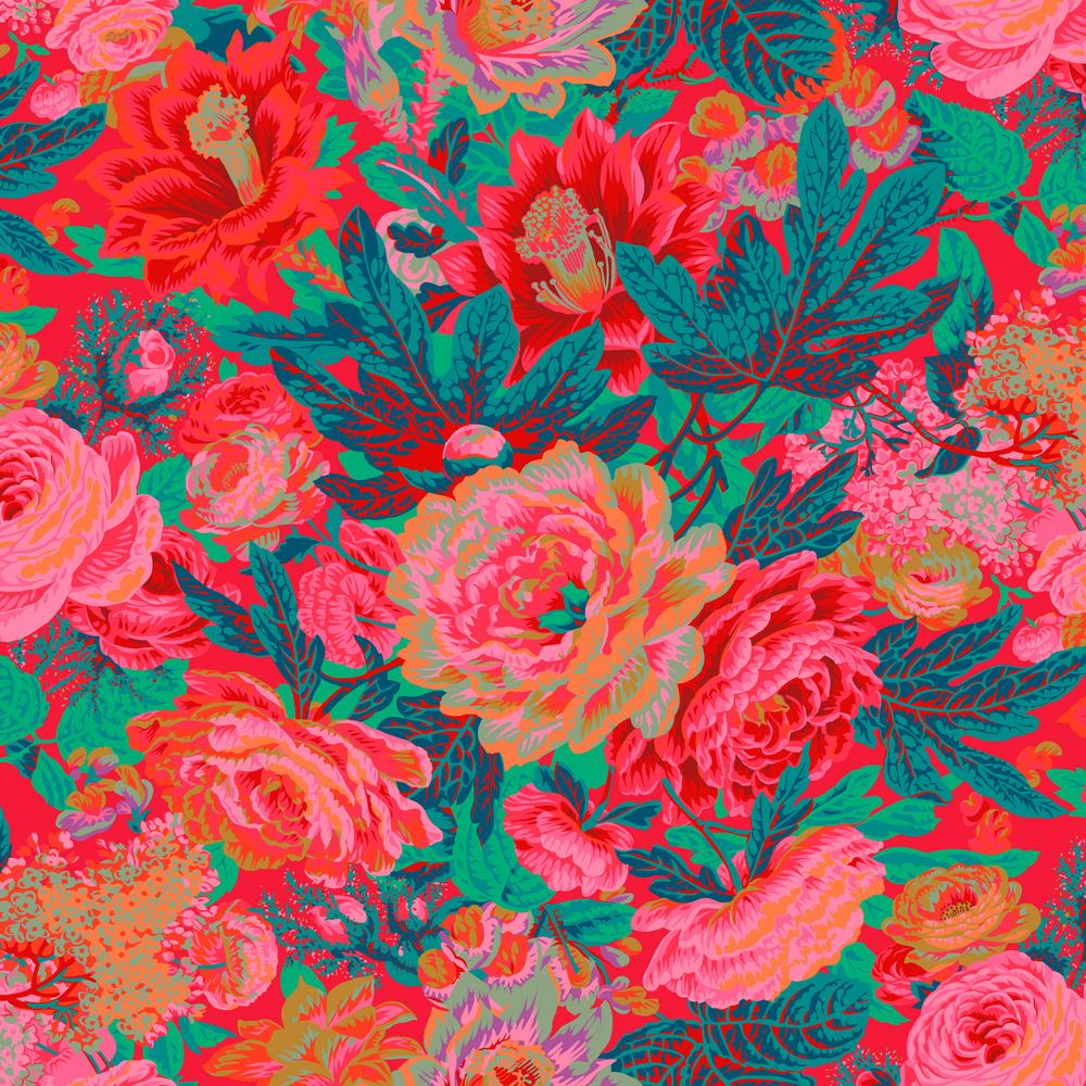 FLORAL BURST RED PWPJ029 PHILIP JACOBS FEBRUARY 2023