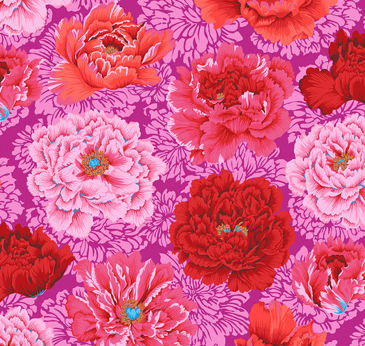 BROCADE PEONY HOT Pink Red PWPJ062 Philip Jacobs